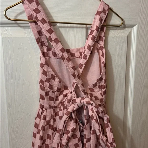 Madewell Pink Textured Sundress with Geometric Pattern - Picture 5 of 10